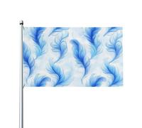 Bandiera a piume blu da sogno, decorazione per esterni, decorazioni per giardino e cortile, 3x5 piedi