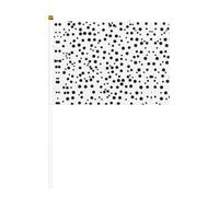 Bandiera a pois bianchi e neri su entrambi i lati, 14 x 20,8 cm, per feste, eventi sportivi e tifosi