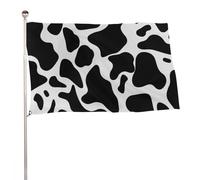Bandiera a pois con mucca, 119,4 x 177,8 cm, stampa su entrambi i lati, bandiera decorativa da giardino, non sbiadisce, con occhielli in ottone, sfondo fotografico da appendere per interni ed esterni