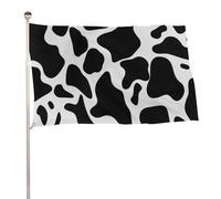 Bandiera a pois con mucca, 152,4 x 243,8 cm, stampa su entrambi i lati, bandiera decorativa da giardino, non sbiadisce, con occhielli in ottone, sfondo fotografico da appendere per interni ed esterni