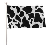 Bandiera a pois con mucca, 89 x 150 cm, stampa su entrambi i lati, bandiera decorativa da giardino, non sbiadisce, con occhielli in ottone, sfondo fotografico da appendere, per interni ed esterni