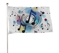 Bandiera a pois con note musicali, 152,4 x 243,8 cm, stampa su entrambi i lati, bandiera decorativa da giardino, non sbiadisce, con occhielli in ottone, sfondo fotografico da appendere, per interni ed