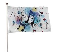 Bandiera a pois con note musicali, 61 x 88,9 cm, stampa su entrambi i lati, bandiera decorativa da giardino, non sbiadisce, con occhielli in ottone, sfondo fotografico da appendere, per interni ed