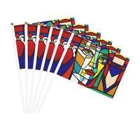 Bandiera a righe astratta colorata convenienza bandiera palmare bandiere versatili palo feste parate decorazioni vacanze