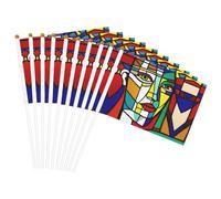 Bandiera a righe astratta colorata convenienza bandiera palmare bandiere versatili palo feste parate decorazioni vacanze