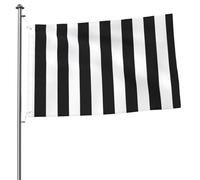 Bandiera a righe bianche e nere da 0,8 x 0,9 m, stampa su entrambi i lati, bandiere da giardino per esterni, bandiere per vacanze, banner regalo con occhielli, sfondo fotografico, per interni ed