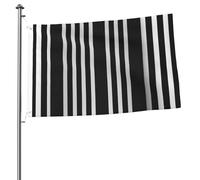 Bandiera a righe bianche e nere da 0,8 x 0,9 m, stampa su entrambi i lati, bandiere da giardino per esterni, bandiere per vacanze, banner regalo con occhielli, sfondo fotografico, per interni ed