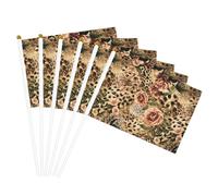 Bandiera a righe con stampa leopardata, versatile, per matrimoni, compleanni, vacanze, sport, parate, spettacoli