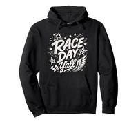 Bandiera a Scacchi con Scritta Its Race Day Felpa con Cappuccio