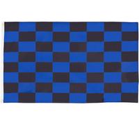 Bandiera a Scacchi Neri E Blu 150X90Cm - Bandiera Scacchiera Nera ED Azzurra 90