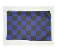 BANDIERA A SCACCHI NERI E BLU 45x30cm - BANDIERINA SCACCHIERA NERA ED AZZURRA 30 x 45 cm cordicelle - AZ FLAG