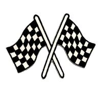 bandiera a scacchi - Toppe termoadesive Patch Toppa ricamate, misura: 9 x 7 cm