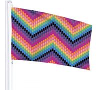 Bandiera a strisce 4x6 FT Arcobaleno Colore a spina di pesce Strisce ondulate Onda Zigzag Chevron Bandiere per esterni Grandi striscioni per cortile di benvenuto Giardino per la casa Decorazione per