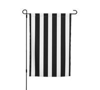 Bandiera a strisce bianche e nere 12x18 pollici, bandiera da giardino bifacciale per interni, da appendere alla parete, poster, grande striscione, cartello, bandiere per esterni