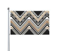 Bandiera a zigzag nero bianco marrone chiaro all'aperto quattro stagioni bandiera a doppia faccia festa con asola sfondo decorativo forniture per feste