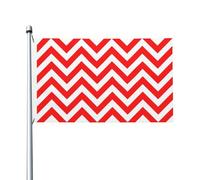 Bandiera a zigzag rossa e bianca per esterni, 3x5, bifacciale, per decorazioni da giardino, per esterni, decorazioni da parete per feste, per esterni, interni, casa, giardino, prato, garage