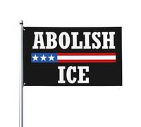 Bandiera "Abolish Ice" 3x5 piedi, decorazione per esterni e interni, stendardo per processione con 2 occhielli