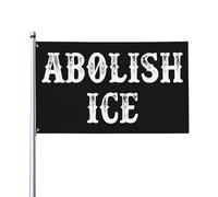 Bandiera Abolish Ice Fu-Ck Ice ndoor Bandiere da giardino per esterni, decorazione 3x5 con 2 occhielli, colori vivaci, stampa su un lato (asta portabandiera esclusa)