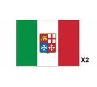 BANDIERA ADESIVA CON STEMMA MARINA MERCANTILE ITALIANA PER BARCA x2 pezzi