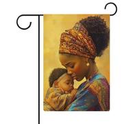 Bandiera africana da giardino per le vacanze stagionali in iuta su entrambi i lati, 30,5 x 45,7 cm