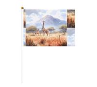Bandiera africana della savana giraffa in dieci pezzi stampata su entrambi i lati 14 x 20,8 cm, adatta per attività di squadra tifo