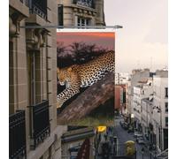 Bandiera africana leopardata 3 x 1,5 m bandiere da giardino all'aperto bandiere per casa durevoli con occhielli bandiere decorative da cortile grande banner per feste interne esterne decorazioni per