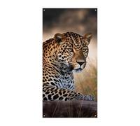 Bandiera africana leopardata per porta cartello di benvenuto cartello di ingresso banner per feste decorazioni per feste di compleanno banner per celebrazioni festive, 178 x 89 cm