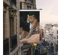 Bandiera africana leopardata su roccia, 9 x 1,5 m, bandiere da giardino per esterni, bandiere per la casa durevoli con occhielli bandiere decorative da cortile grande banner per feste esterne interne