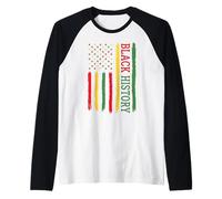 Bandiera Afro Black History, Motivo: Pan African Pride Maglia con Maniche Raglan