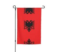 Bandiera albanese Bandiera decorativa da giardino 30,5 x 45,7 cm, 100% fibra di poliestere, tessuto spesso, universale per tutte le stagioni