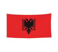 Bandiera albanese stampata decorazione natalizia da appendere - 177,8 x 88,9 cm - Festone per Natale, compleanno, celebrazione della festa, striscione