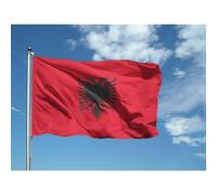 BANDIERA ALBANIA CM 70 X 100 ROSSA ALBANESE AQUILA PER ALBERGHI RESISTENTE NAVE