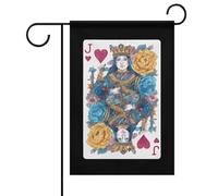 Bandiera alla moda con carta da gioco Jack of Hearts, resistente, ideale per festival, giardini, cortili, prati, interni ed esterni.