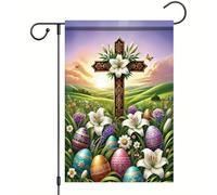 Bandiera all'aperto Easter Cross Bandiera da Giardino Cortile 30x45