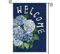 Bandiera all'aperto Hydrangea Spring Summer Welcome Striscione barca | 30x45cm Bifacciale Striscione Resistente Alle Intemperie bandiera di benvenuto fattoria tutte le stagioni
