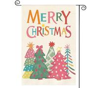 Bandiera All'Aperto Merry Christmas Christmas Tree 30X45Cm Bandiera Esterna Decorative Stagionali Bandiere Da Cortile Per Esterni Prato Parete