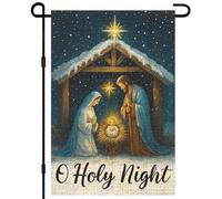 Bandiera all'aperto Merry Christmas O Holy Night Nativity Scene Bandiera