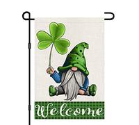 Bandiera All'Aperto St Patricks Day Gnome Green Lucky Shamrock Welcome 30X45Cm Bandiera Doppia Faccia Stampa Banner Per Interni Parete Sport
