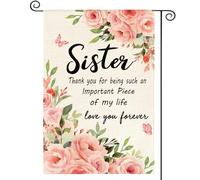 Bandiera All'Aperto To My Sister Sister'S Gift Lady Girls Birthday From Sister Brother 30X45Cm Bandiera Da Giardino Moda Divertenti Bandiere Per Fattoria Celebrazione Balcone