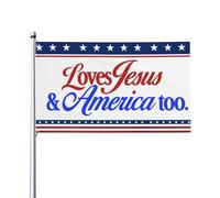 Bandiera "Ama Gesù e anche l'America" per regali cristiani del 4 luglio, 3x5 bandiere, cartelli da giardino, striscioni da cortile