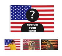 Bandiera Americana 91,4 x 152,4 cm Personalizzabile Aggiungi la tua immagine, foto o testo alla tua bandiera, divertente, arazzo da parete, decorazione da parete, camera da letto, esterno (rosso)