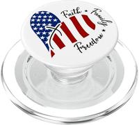 Bandiera americana a forma di cuore con croce di Gesù Il Signore è la mia roccia PopSockets PopGrip per MagSafe