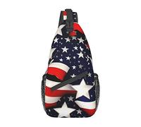 Bandiera americana a stelle strisce Bandiera americana a stelle strisce Borsa sul petto Zaino a tracolla diagonale Uomo Donna Viaggio con zaino multifunzionale per sport all'aria aperta