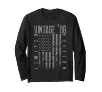 Bandiera americana americana Edizione Limitata - Vintage 1986 Maglia a Manica