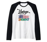 Bandiera americana americana in edizione limitata - Vintage 2007 Maglia con Maniche Raglan