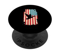 Bandiera americana Anatra Caccia Uccelli Acquatici Cacciatore USA PopSockets PopGrip Adesivo