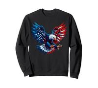 Bandiera americana Aquila calva Patriottica Aquila 4 luglio USA Felpa