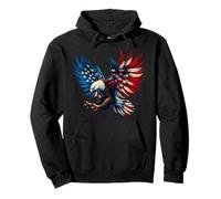 Bandiera americana Aquila calva Patriottica Aquila 4 luglio USA Felpa con Cappuccio