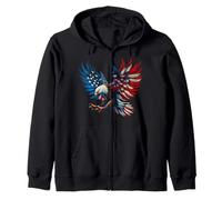 Bandiera americana Aquila calva Patriottica Aquila 4 luglio USA Felpa con Cappuccio