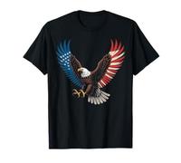 Bandiera americana Aquila calva Patriottica Aquila 4 luglio USA Maglietta